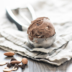 Homemade Double Chocolate Almond No Churn Ice Cream | personallyandrea.com