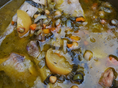 Tajine de poulet aux blettes et citron confit