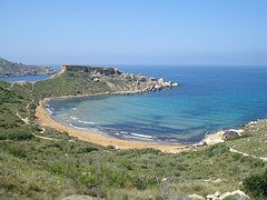 Ghajn Tuffieha Bay in Malta