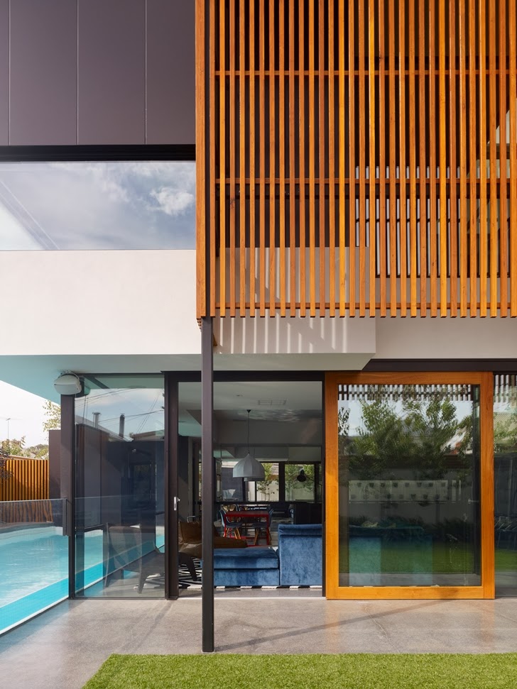 Facade of Dark Contemporary Home by Steve Domoney Architecture