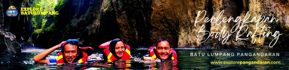 perlengkapan aktivitas body rafting batu lumpang pangandaran