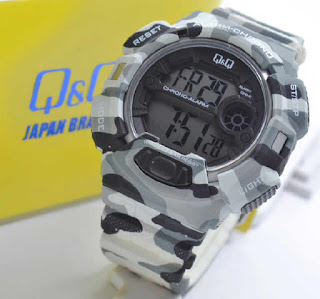 jam tangan Q&Q M132J006Y Grey doreng rubber