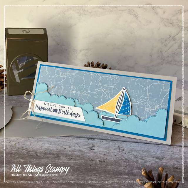 Let's Set Sail Slimline card idea Stampin Up All Things Stampy