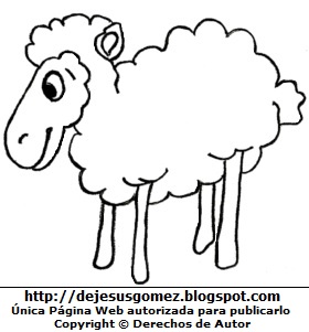 Dibujo de oveja para colorear, pintar imprimir para niños. Imagen de oveja hecha por Jesus Gómez