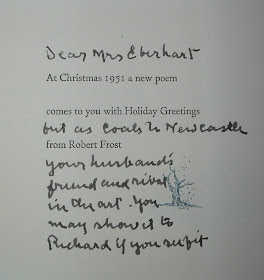 A printed holiday greeting, interspersed with handwritten notes.