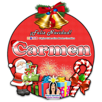 Nombre Carmen - Cartelito por Navidad