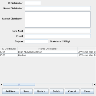 Membuat Desain Form Data Distributor Dengan Netbeans