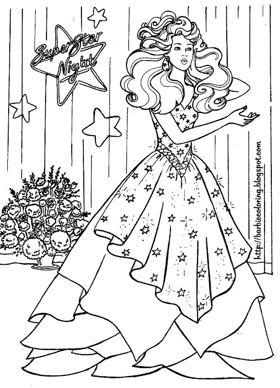 barbie bride and barbie superstar coloring pages title=