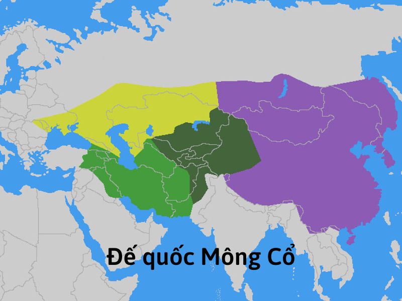 Bản đồ đế quốc Mông Cổ thời kỳ hoàng kim