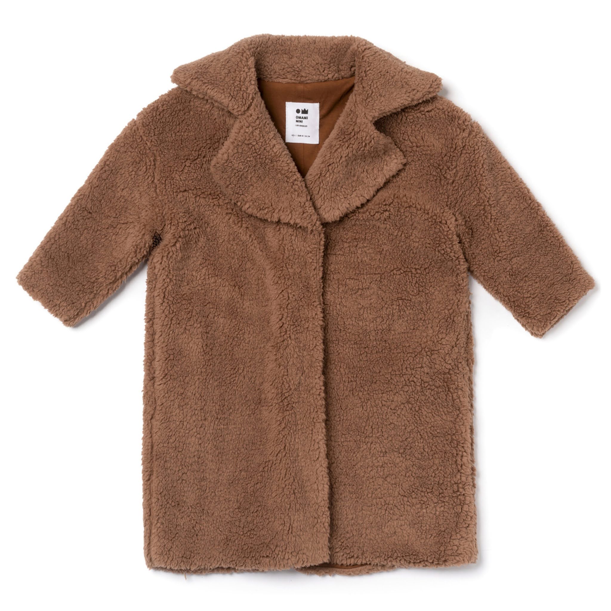 Kids Brown Faux Sherpa Coat from OMAMImini