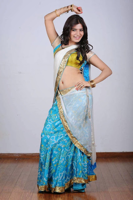 Malayalam Actress Samantha Hot Naval Ring Show In Half Saree Hot Photoshoot 
