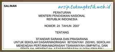 Permendiknas No. 24 Tahun 2007