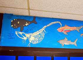 student murals above the lockers 3 - close up