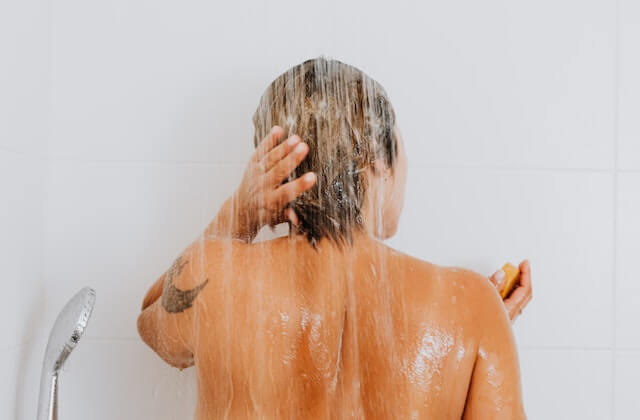 woman in the shower