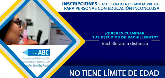 Inscripciones Bachillerato Virtual Ministerio de Educación 2020 - Todos ABC sin limite de edad