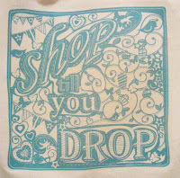 Shop till you drop design bag detail