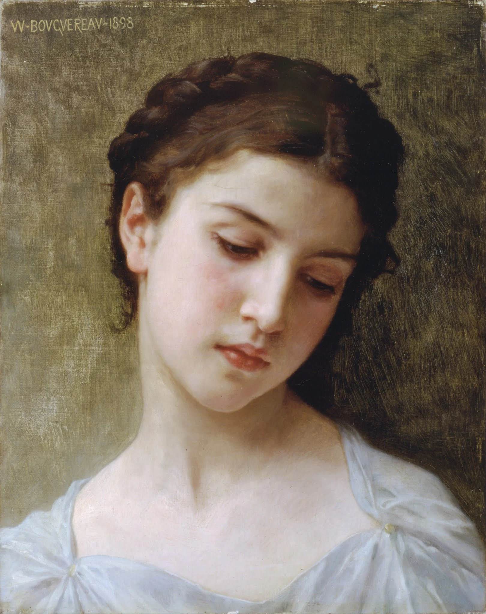 Head Of A Young Girl - William Adolphe Bouguereau 00061