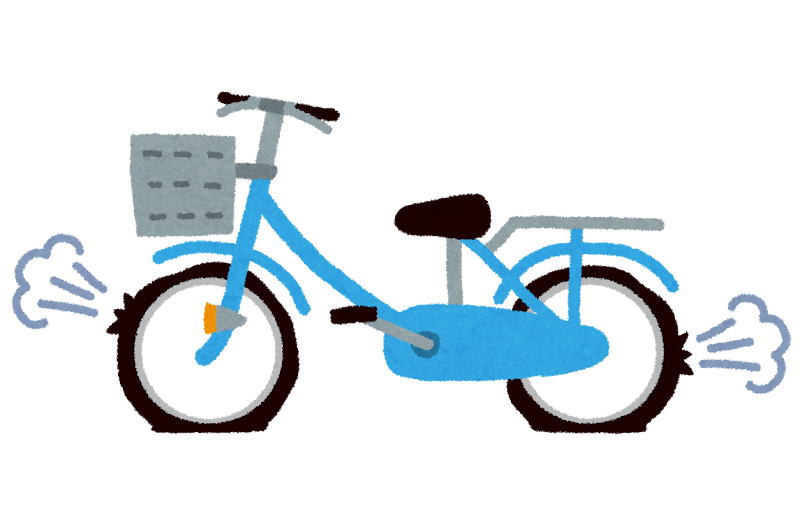 自転車のパンクのイラスト かわいいフリー素材集 いらすとや