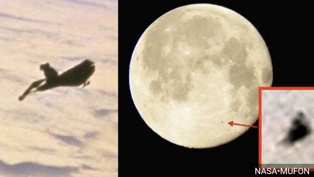 The photo here's the Blue Moon from 2015 and the Black Knight Satellite UFO is in the photo.