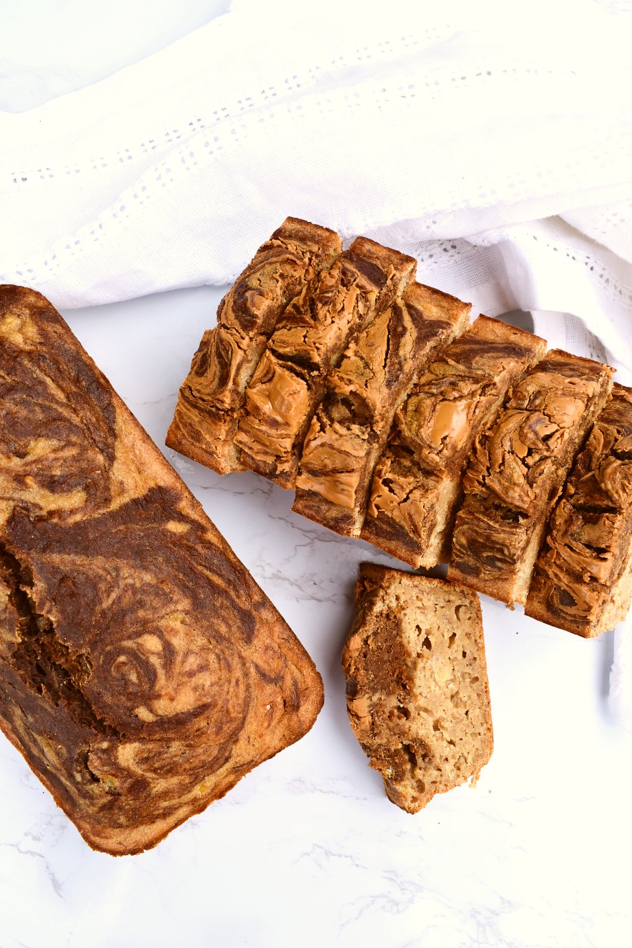 Loaf of Chocolate Peanut Butter Banana Bread