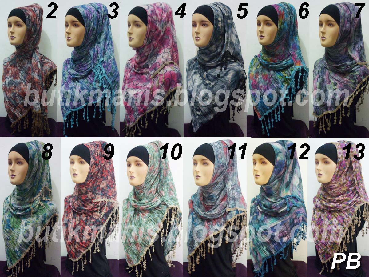 90 Gambar Menarik Tutorial Hijab Pashmina Motif Bunga Untuk Wajah