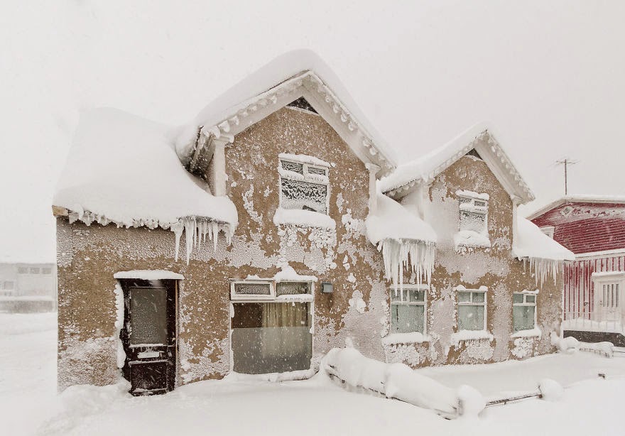 Snow Storm In Akureyri, North Iceland