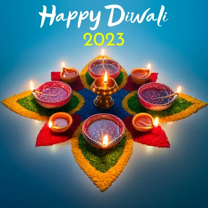 Happy Diwali 2023 Diya Rangoli Image