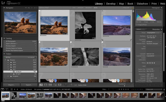 filmstrip library module lightroom