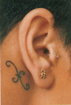 Rihanna Right Ear Tattoos