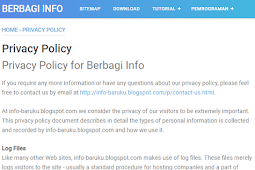 Cara Membuat Privacy Policy Di Halaman Blog