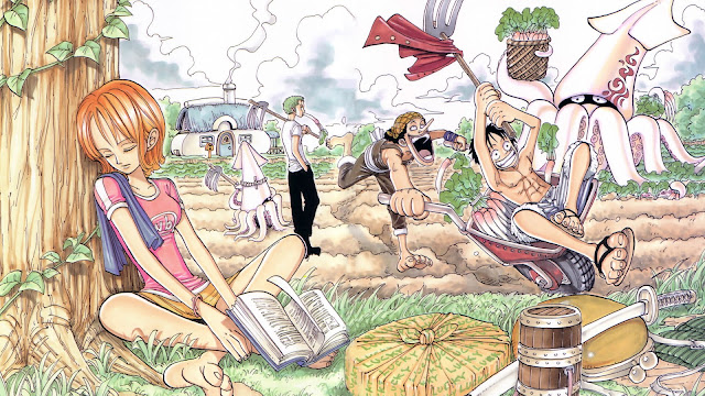 One Piece Luffy Nami Usop and Zoro wallpaper