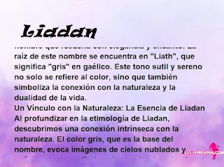 ▷ Significado del nombre Liadan