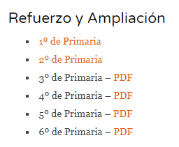  MATEMÁTICAS. FICHAS DE REFUERZO Y AMPLIACIÓN. TODOS LOS CURSOS DE PRIMARIA