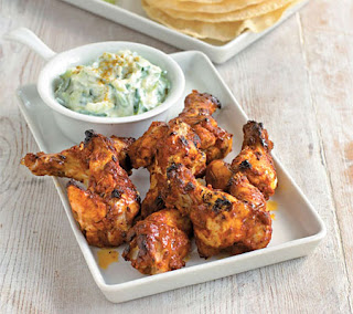 tandoori chicken wings with raita recipe