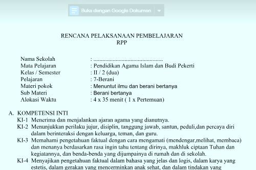 Rpp K13 Pai Dan Budi Pekerti Kelas 2 Semester 2 Sekolahdasar Net