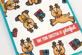 Sunny Studio Stamps: Gleeful Reindeer Holiday Christmas Card by Juliana Michaels.