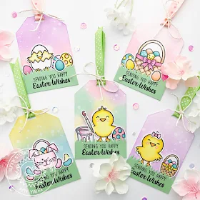 Sunny Studio Stamps: A Good Egg and Traditional Tag Topper Easter Gift Tags by Amy Yang