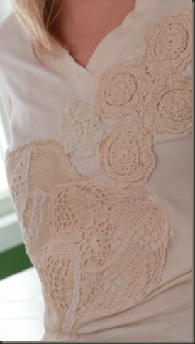 Refashioned lace shirt