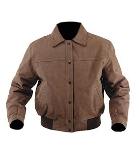 bomber leather jacket image
