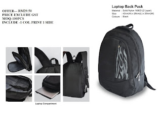 SOLID NYLON 1680D DOUBLE LAYER BLACK LAPTOP BACKPACK BAG