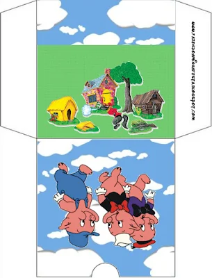 3 Little Pigs Party, Free Printable CD Case.