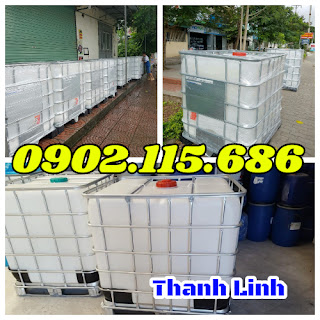 Bon nhua trang tank nhua IBC tank 1000 lit bon nhua 1000 lit tank nhua dung hoa chat tank dung