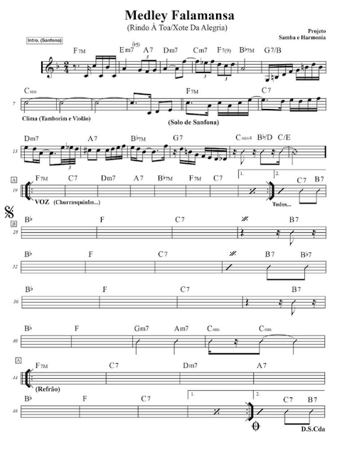 Partitura - Harmonia do Samba - Rindo à toa - Xote da alegria
