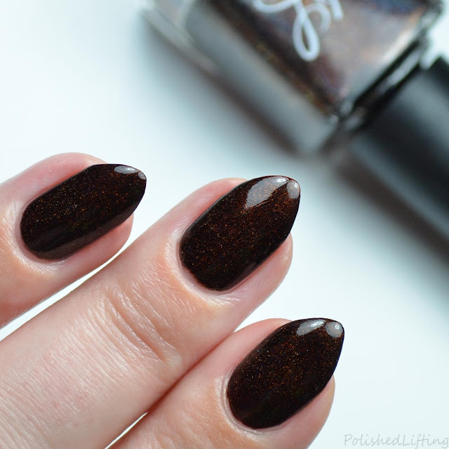 blackened chocolate holographic nail polish