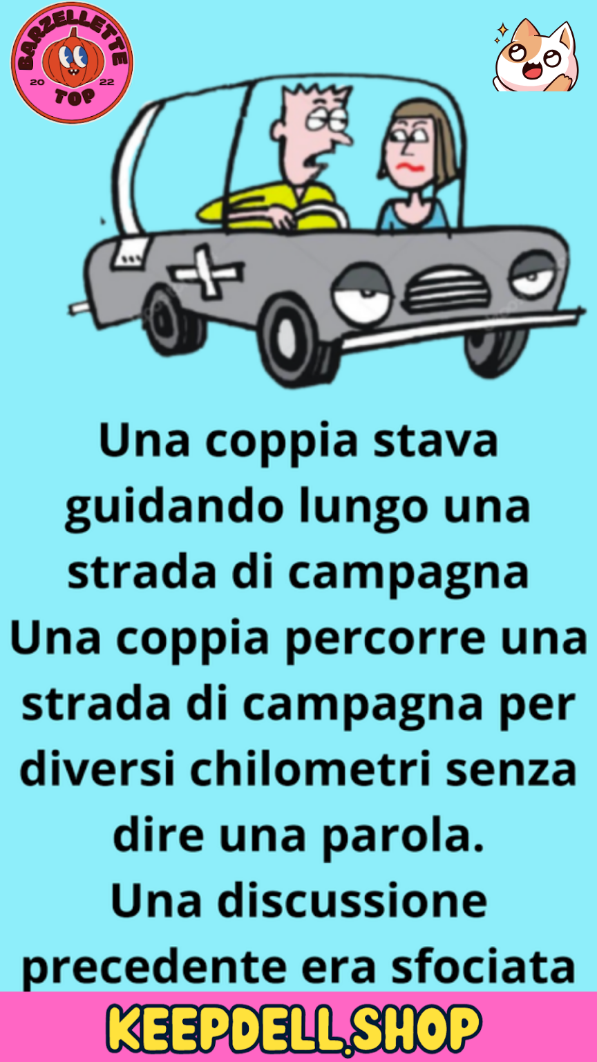 Una coppia stava guidando lungo una strada di campagna