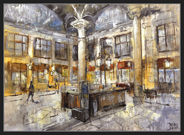 CORREUS-BARCELONA-ART-PINTURA-OFICINA CENTRAL-INTERIORS-EDIFICIS-CIUTAT VELLA-PINTOR-ERNEST DESCALS