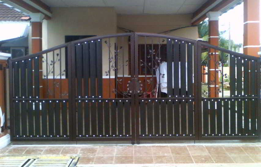 60 model  desain pintu  pagar rumah  minimalis  terbaru kayu 