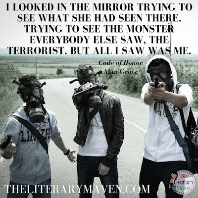 In Code of Honor by Alan Gratz, Kamran Smith used to have it all: a starring role on the football team, a beautiful girlfriend, the title of Homecoming King, a loyal best friend, and a spot at West Point in the fall. But after his brother is named as a suspected terrorist, Kamran and his parents are detained by Homeland Security and Kamran must fight to prove to everyone, even himself, that his brother is innocent. Read on for more of my review and ideas for classroom application.