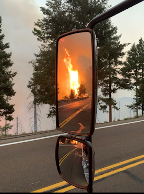 Fire in the review mirror (Credit: Aaron Bartz)