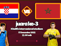 Streaming piala dunia Qatar 2022 gratis. Kroasia vs Maroko. Perebutan juara ke-3